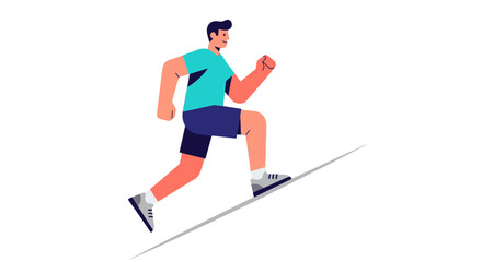 Obraz premium Illustration Of A Man Climbing A Slope Signifying Achievement And Goal Pursuit