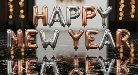 Celebrate the New Year with Sparkling Balloons and Confetti