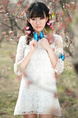 Eastern women photographed outdoors in spring