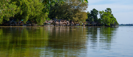 Lake and forest scenery and sky