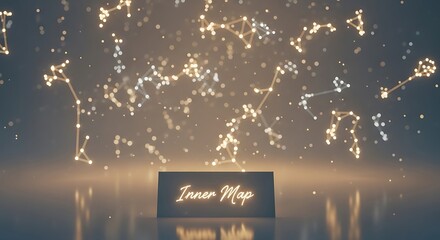 Unlock profound insights with a luminous constellation guiding your 'Inner Map' towards clarity and self discovery in a magical, ethereal glow