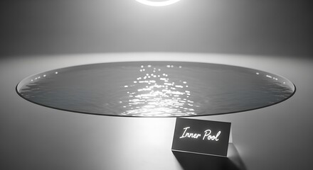 Serene indoor pool with gentle ripples and soft overhead light creating a tranquil atmosphere perfect for relaxation and wellness retreats