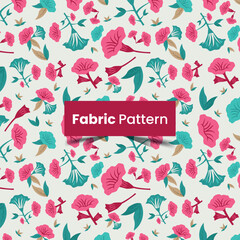 Traditional fabric Seamless pattern with flowers and leaves illustration Vector design