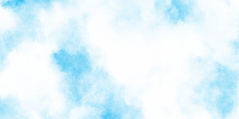Grunge aquarelle painted blue sky texture, cloudy and soft sky blue blurred and grainy Blue powder explosion, The sky blue texture clouds, blue watercolor paper texture background.