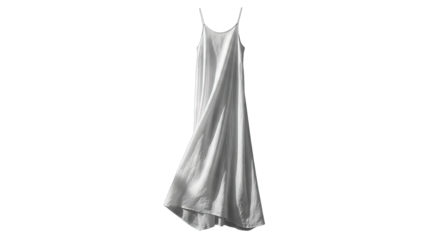 Elegant White Silk Slip Dress With Thin Straps And Delicate Lace Trim Perfect For Evening Wear Or Loungewear