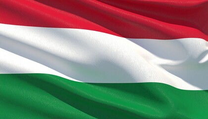 Waving Hungarian Flag National Symbol of Hungary in Red White and Green Tricolor Official Banner Fluttering in the Wind Patriotic and Nationalistic Symbolism for European Nation