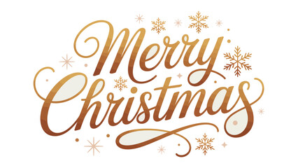 Golden Merry Christmas: A cheerful message, written in elegant golden script and adorned with snowflakes, heralds the festive spirit of Christmas, spreading warmth and joy.