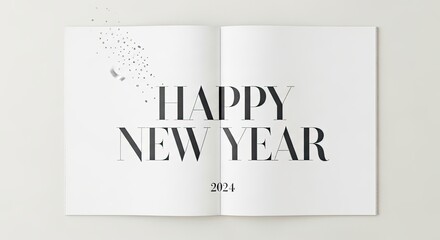 Happy New Year Celebration With Confetti Falling 2023