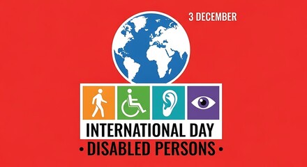 International Day Disabled Persons Globe Icons earth