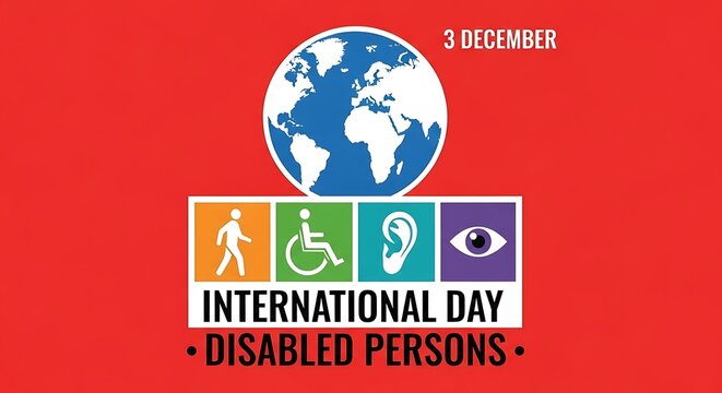 International Day Disabled Persons Globe Icons earth