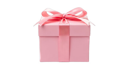 Elegant Pink Gift Box with Satin Ribbon and Bow Perfect for Celebrations and Special Occasions