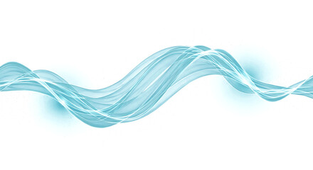 Dynamic flowing turquoise ribbon with glowing orbs for modern technology or innovative business presentation aesthetic