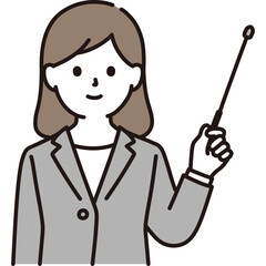 Business Person To Explain Left.