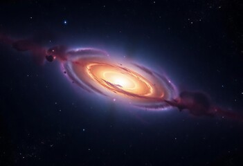 Fototapeta premium Distant galaxies and nebulae fill a dark, star-studded expanse, texture, background