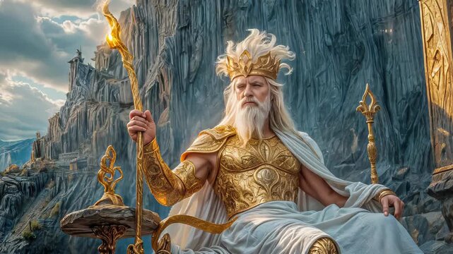 The great and beautiful god Zeus, the god of the sky, thunder, lightning, who rules the whole world