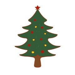 christmas tree isolated on white