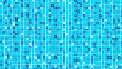 Subtle blue and white mosaic tile pattern, ideal for swimming pool backgrounds,  glossy,  poolside
