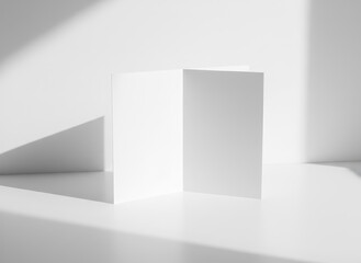 Fototapeta premium Standing half fold brochure mockup with blank design