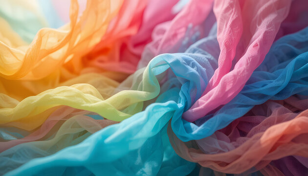 Abstract Colorful Rainbow Cloth Background