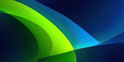 Abstract flowing lines in shades of blue and green