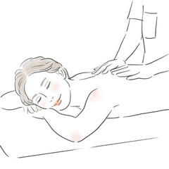 ボディマッサージを受けている女性