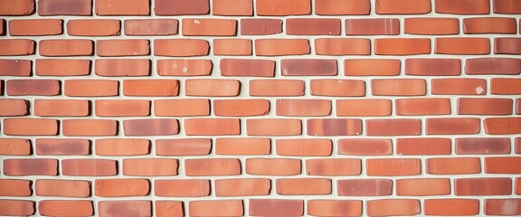 Obraz premium Rough, textured red brick wall surface, varying shades and mortar lines, design element, construction