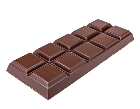 Chocolate bar isolated on white background, transparent PNG