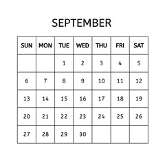 Calendar and planner of 2026 for school and business.