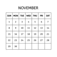 Calendar and planner of 2026 for school and business.