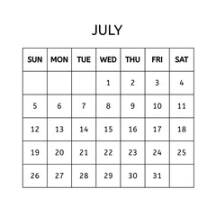 Calendar and planner of 2026 for school and business.