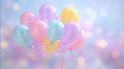 Multicolored Latex Balloons with Ribbons Decorative Inflatable for Celebrations and Events