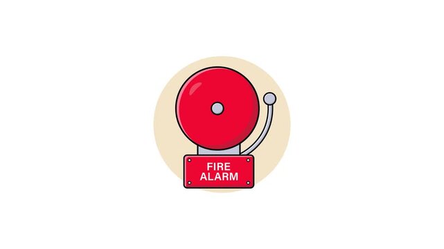 4k Red Fire Alarm Bell. Emergency Concept Animation Video