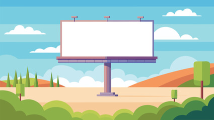 Vibrant outdoor billboard with blank white space invites creative advertising and impactful brand messaging under a clear blue sky.