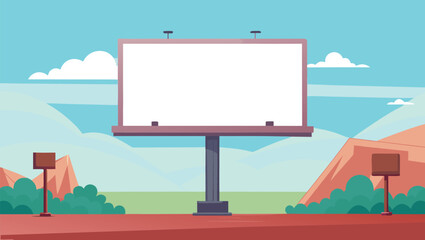 Vibrant outdoor billboard with blank space awaits your impactful message against a scenic backdrop, ready to capture attention