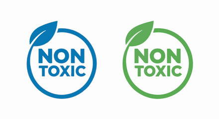 Non Toxic vector icon set for safe, eco-friendly product packaging labeling on white background