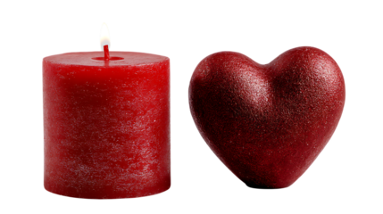 heart shaped candle on white