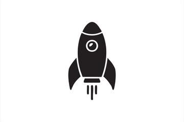 Minimalist rocket launch icon for tech startups and innovation branding
