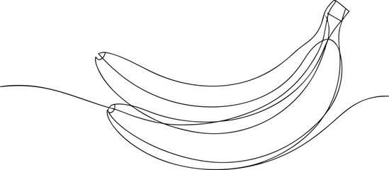 Two bananas drawn with a single continuous black line