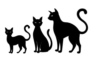 Cat silhouette set, cat silhouette icon bundle 