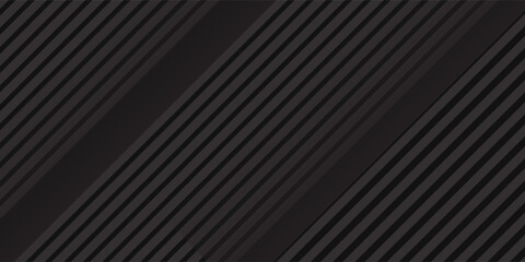 Obraz premium Black abstract background design. Modern wavy line pattern (guilloche curves) in monochrome colors. Premium stripe texture for banner, business backdrop. Dark horizontal
