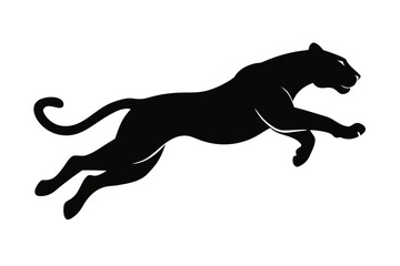  Tiger icon silhouette vector,  jumping tiger black symbol
