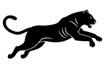  Tiger icon silhouette vector,  jumping tiger black symbol
