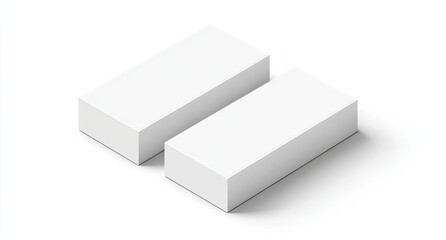 Two identical blank white rectangular boxes, slightly offset, on a white background