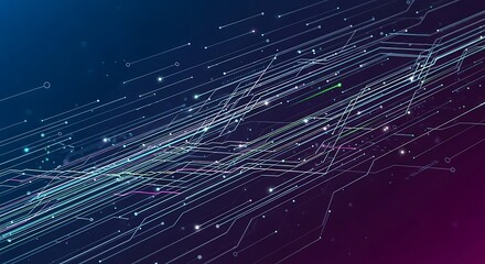 Abstract digital data stream lines and nodes network background