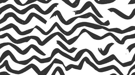 Black wavy brush strokes on white background abstract pattern vector 1