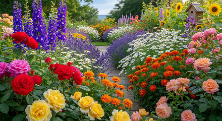 colorful tulips in the garden