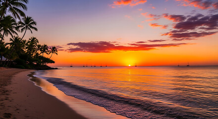 Beautiful Sunset Landscape – Colorful Sky and Scenic Evening View