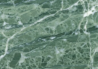 Fototapeta premium Deep emerald green marble texture featuring striking white veining and a layered natural pattern