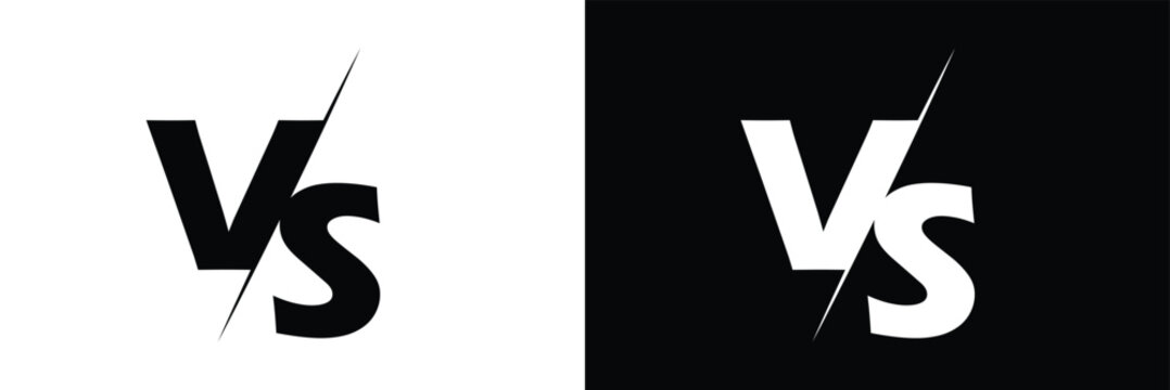 White and black versus vs icon, black and white  versus letter, black and white&nbsp;vs&nbsp;icon.&nbsp;EPS&nbsp;10&nbsp;.