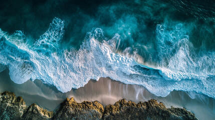 Panoramic View of Endless Ocean and Gentle Waves